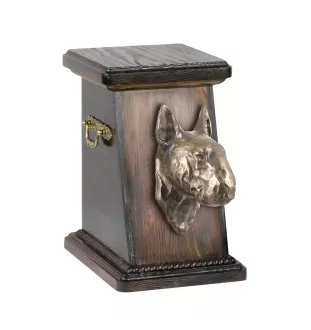 Bull Terrier - urne pour les cendres d'un chien, une urne élégante avec une statuette, une urne commémorative avec un buste de chien de la marque Art-Dog