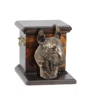 Bull Terrier IV - urne pour les cendres d'un chien avec une statuette, une urne élégante pour chien, une urne exceptionnelle avec un buste de chien de la marque Art-Dog