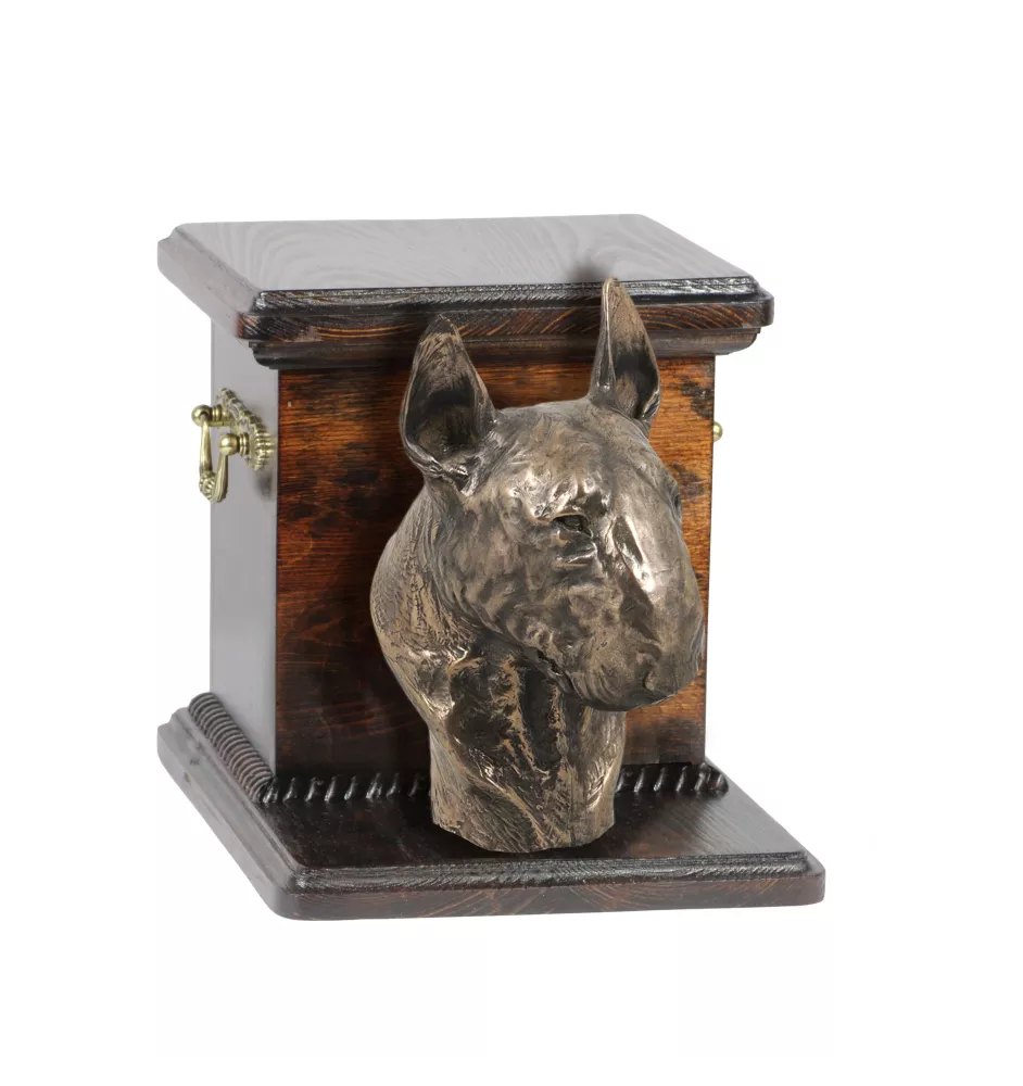 Bull Terrier IV - urne pour les cendres d'un chien avec une statuette, une urne élégante pour chien, une urne exceptionnelle avec un buste de chien de la marque Art-Dog