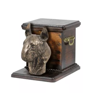 Bull Terrier IV - urne pour les cendres d'un chien avec une statuette, une urne élégante pour chien, une urne exceptionnelle avec un buste de chien de la marque Art-Dog