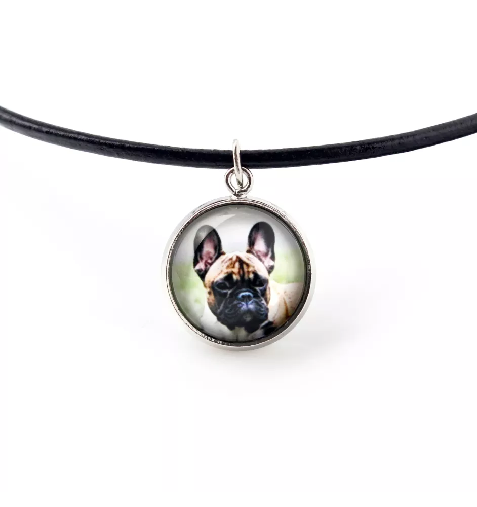 Französische Bulldogge - Halskette mit Anhänger mit Ihrem Foto, handgefertigt, handgefertigter Schmuck der Marke Art-Dog