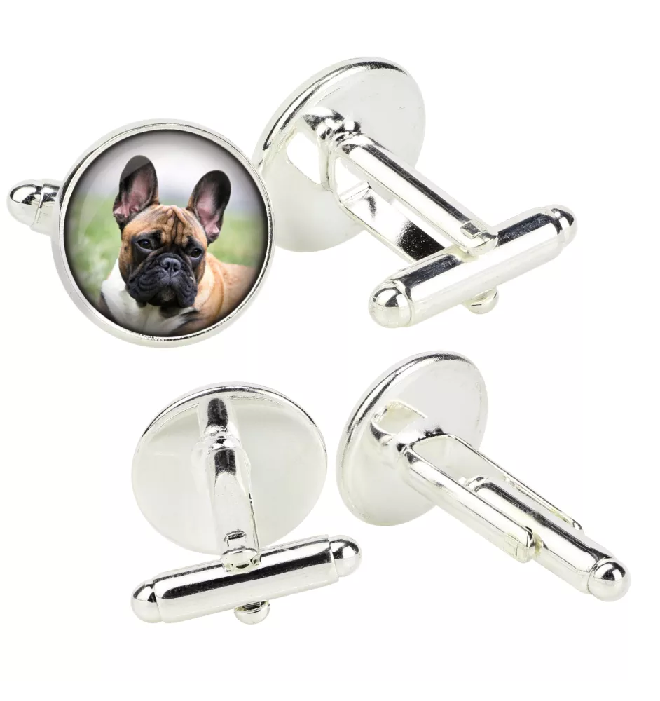Bouledogue français - Boutons de manchette dans une boîte, bijoux faits à la main, produit de la marque Art-Dog