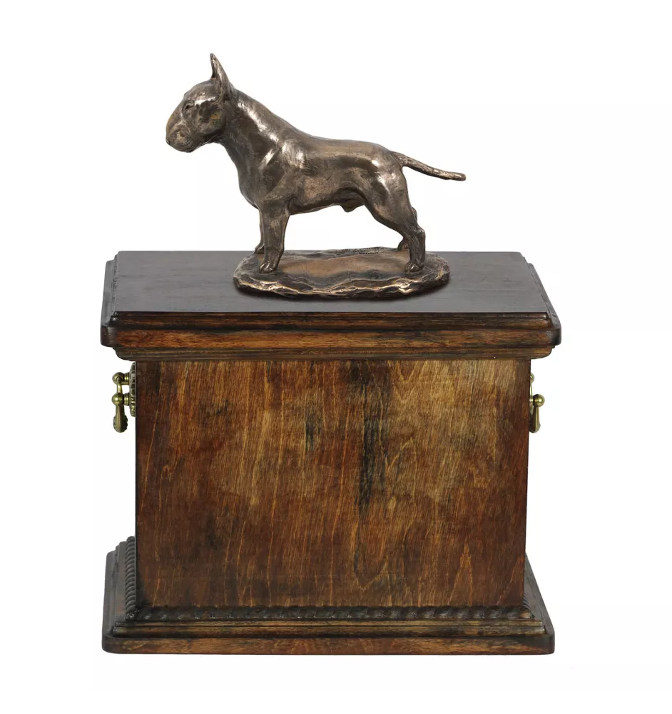 Bull Terrier - une urne pour les cendres d'un chien, une urne avec une statuette, une urne élégante de style classique de la marque Art-Dog