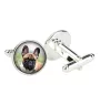 Bouledogue français - Boutons de manchette dans une boîte, bijoux faits à la main, produit de la marque Art-Dog