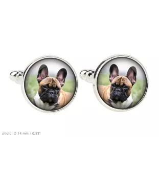 Bouledogue français - Boutons de manchette dans une boîte, bijoux faits à la main, produit de la marque Art-Dog