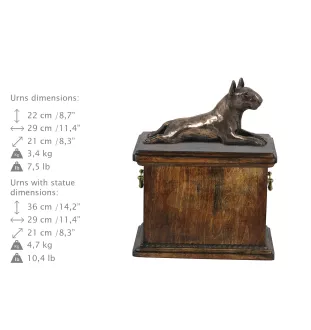 Bull Terrier, Bully I - urn for the ashes of a dog, urn with a statuette, elegant urn in the classic style of the Art-Dog brand