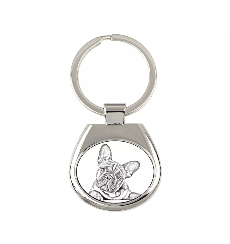 Französische Bulldogge - Schlüsselanhänger mit Hund, Anhänger mit Aufdruck, personalisierter Anhänger der Marke Art-Dog