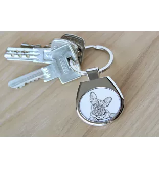 Bouledogue français - porte-clés avec chien, porte-clés imprimé, breloque personnalisée de la marque Art-Dog