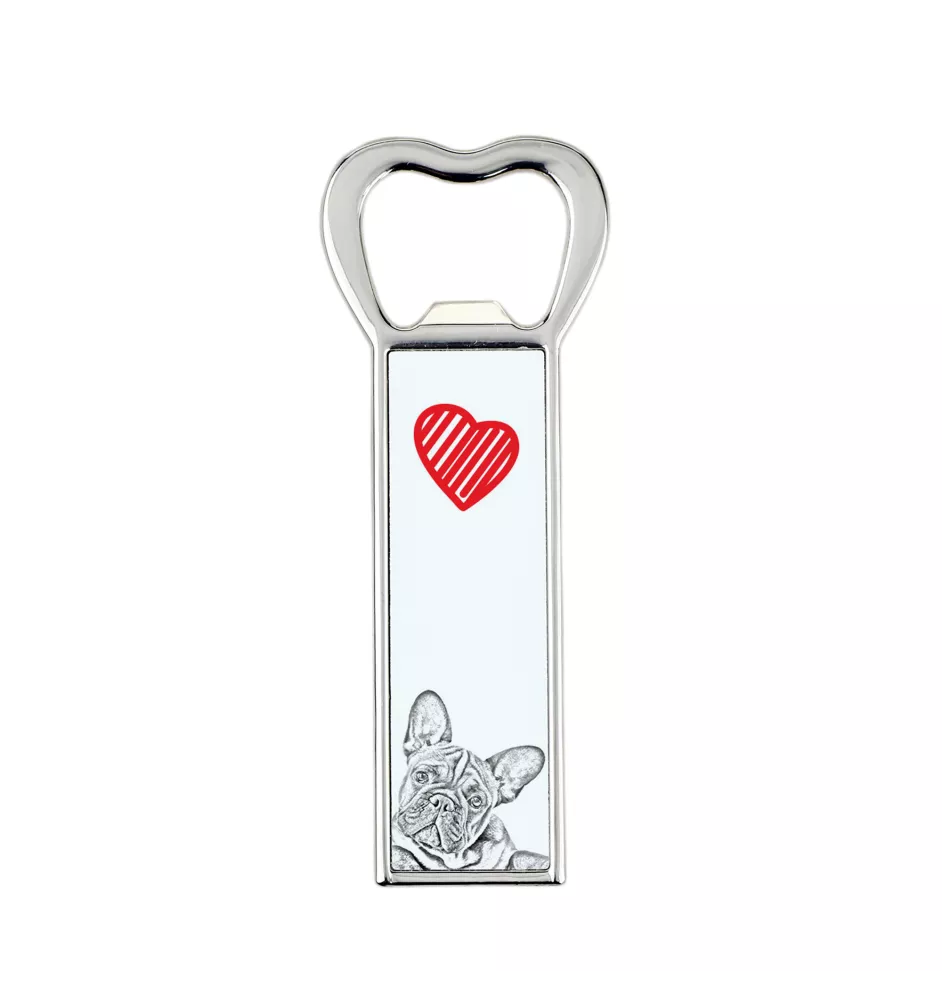 French Bulldog, Frenchie - bottle opener with a dog, personalized fridge opener, unique gift for a man by Art-Dog brand