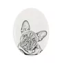 Französische Bulldogge - Gedenktafel mit einem Foto eines Hundes, Grabplatte mit Druck, personalisierte ovale Platte der Marke Art-Dog