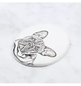 Bouledogue français - une plaque commémorative avec une photo de chien, une plaque funéraire avec une impression, une plaque ovale personnalisée de la marque Art-Dog