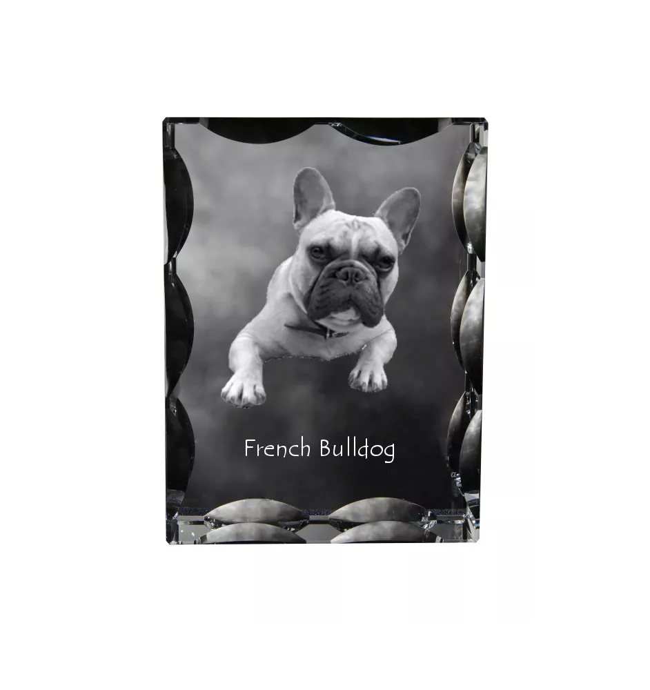 Buldog francuski ramka kryształowa z psem Art-Dog