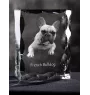 Französische Bulldogge - Kristall mit einem Hundebild, Glasstatuette mit einem Bild, einzigartiger Bilderrahmen der Marke Art-Dog