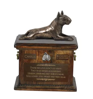 Bull Terrier III - urne pour les cendres de chien, urne avec une statuette, urne personnalisée pour les cendres de chien de la marque Art-Dog