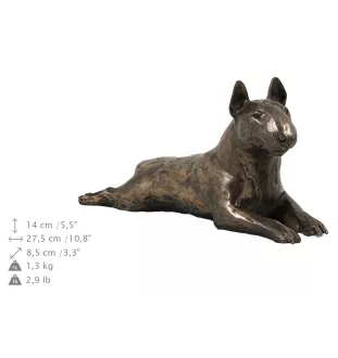 Bull Terrier, Bully III - urn for dog ashes, urn with a statuette, personalized urn for dog ashes by Art-Dog brand