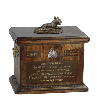 Bull Terrier V - urne pour les cendres de chien, urne avec une statuette, urne personnalisée pour les cendres de chien de la marque Art-Dog