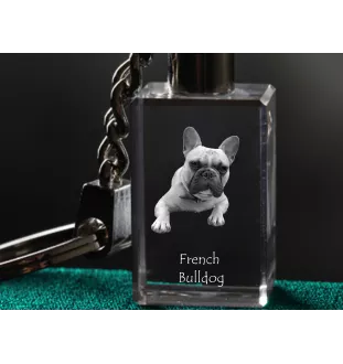 Bouledogue français - Porte-clés en cristal avec photo de chien, porte-clés lumineux, cadeau unique de la marque Art-Dog