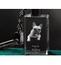 French Bulldog, Frenchie - Crystal key ring with dog photo, illuminated key ring, unique gift by Art-Dog brand