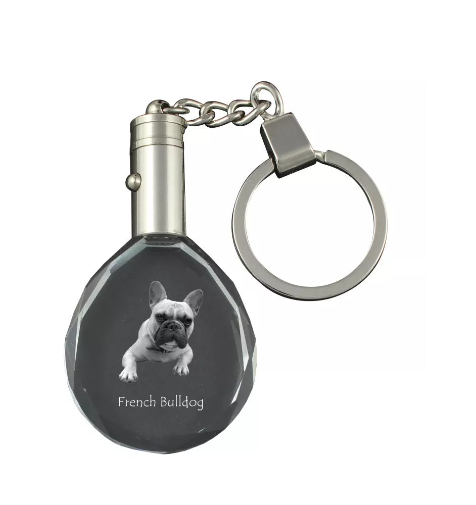 French Bulldog, Frenchie - pendant with a photo of a dog, crystal key ring in a gift box, a unique gift by Art-Dog