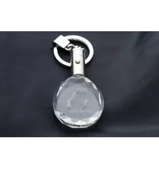 Buldog francuski brelok do kluczy owalny z koniem Art-Dog