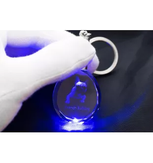 Buldog francuski brelok do kluczy owalny z koniem Art-Dog