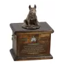 Bull Terrier IX - urn for dog ashes, urn with a statuette, personalized urn for dog ashes by Art-Dog brand
