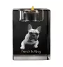French Bulldog, Frenchie - Candle holder with dog photo, crystal tealight holder, personalised gift by Art-Dog brand