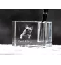 Bouledogue français - Porte-stylos, organiseur en cristal avec photo de chien, décoration de bureau unique par la marque Art-Dog
