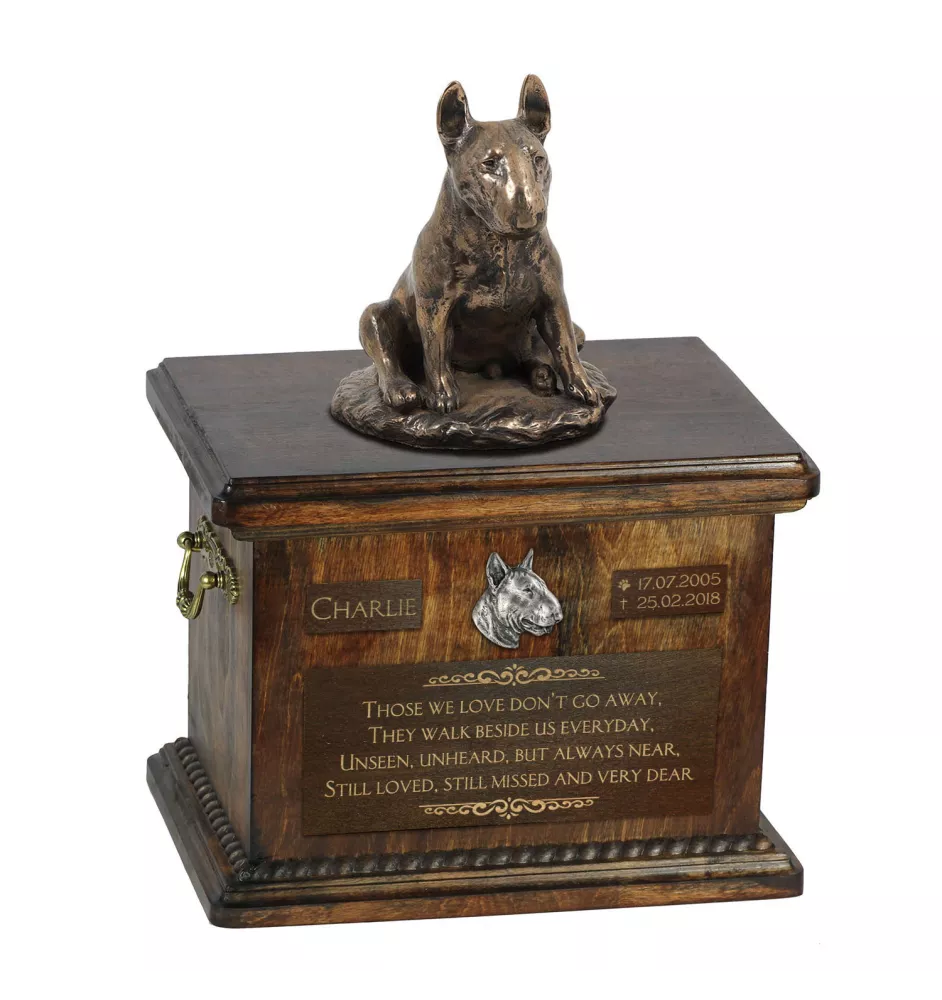 Bull Terrier X - urne pour les cendres de chien, urne avec une statuette, urne personnalisée pour les cendres de chien de la marque Art-Dog