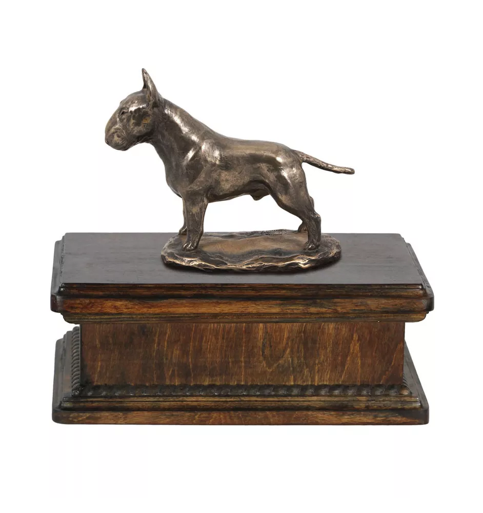 Bull Terrier IV - urne pour cendres de chien, urne classique avec une statuette, urne élégante avec un chien de la marque Art-Dog