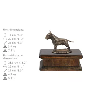 Bull Terrier, Bullterrier IV - Hund Ascheurne, klassische Urne mit Statue, elegante Urne mit Hund von der Marke Art-Dog