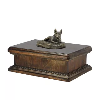 Bulterier drewniana niska urna Art-Dog
