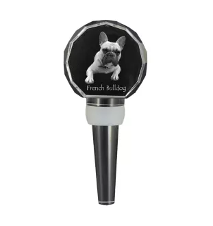 Bouledogue français - Bouchon de bouteille en cristal, bouchon de vin unique avec photo, cadeau personnalisé pour sommelier par la marque Art-Dog
