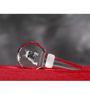 French Bulldog, Frenchie - Crystal bottle stopper, unique wine stopper with photo, personalised gift for sommelier by Art-Dog brand