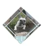 Bouledogue français - un cube de cristal avec une photo, une photo de cheval dans le cristal, un presse-papiers cubique de la marque Art-Dog
