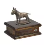 Bull Terrier - urne pour cendres de chien, urne personnalisée avec une statuette, urne en bois avec un chien de la marque Art-Dog