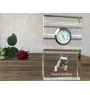 French Bulldog, Frenchie - glass clock with a photo, photo of a dog in crystal, personalized standing office clock by Art-Dog brand