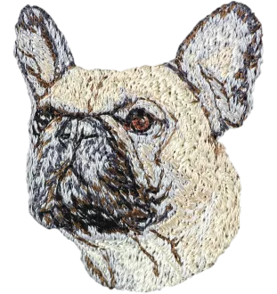 Bouledogue français - écusson en forme de chien, patch brodé, décoration unique pour sac à dos de la marque Art-Dog