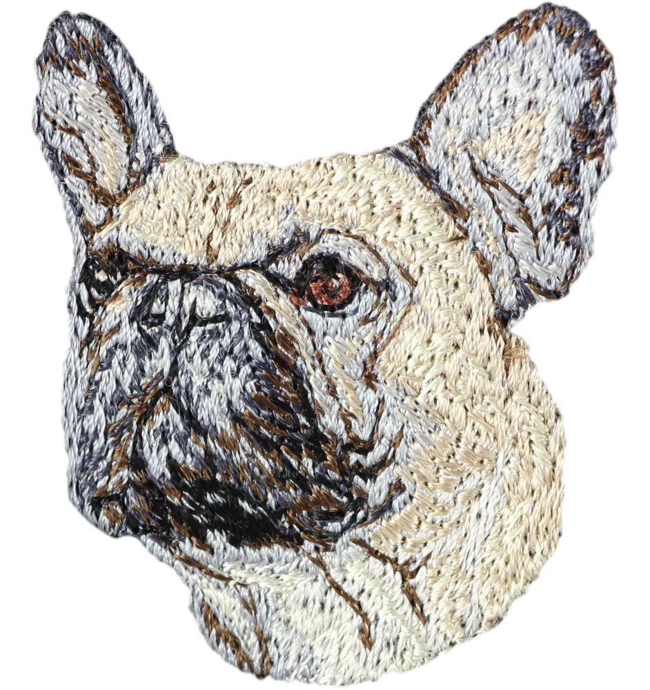 French Bulldog, Frenchie - dog-shaped patch, embroidered patch, unique decoration for Art-Dog backpack