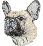 French Bulldog, Frenchie - dog-shaped patch, embroidered patch, unique decoration for Art-Dog backpack