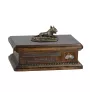 Bull Terrier, Bullterrier V urne in Hundeasche, personalisierte Urne mit Statue, Holzurne mit Hund von Art-Dog
