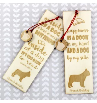 Französische Bulldogge - Lesezeichen mit Hund, personalisiertes Lesezeichen, Geschenk für Bücherwurm von der Marke Art-Dog