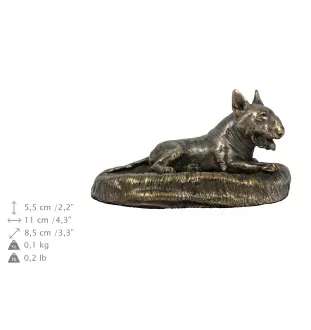 Bull Terrier, Bully V - urn for dog ashes, personalized urn with a statue, wooden urn with a dog by Art-Dog brand