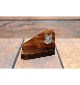 Bouledogue français I - bougeoir en bois avec un chien, support pour bougie chauffe-plat, lieu de mémoire pour chien de la marque Art-Dog