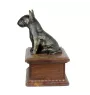 Bull Terrier, Bullterrier - Eine Urne für die Asche eines Hundes mit einer Statue, eine personalisierte hölzerne Urne, eine kleine Urne für Hundeschnuppen der Marke Art-Dog.
