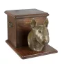 Bull Terrier, Bully - large urn for dog ashes, wooden urn with dog head, box for dog ashes by Art-Dog brand