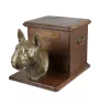 Bull Terrier, Bully - large urn for dog ashes, wooden urn with dog head, box for dog ashes by Art-Dog brand