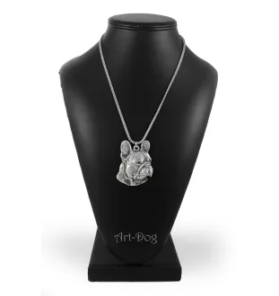 Französische Bulldogge I - Halskette mit Hund, Hundeanhänger an einer silbernen Kette, einzigartiger Schmuck der Marke Art-Dog