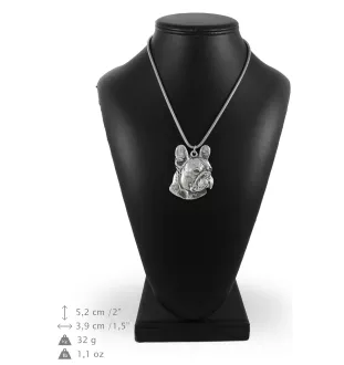 Buldog francuski I posrebrzany naszyjnik na łańcuszki Art-Dog