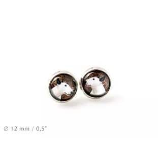 Bull Terrier - boucles d'oreilles votre photo faite à la main, votre propre photo, bijoux de la marque Art.-Dog